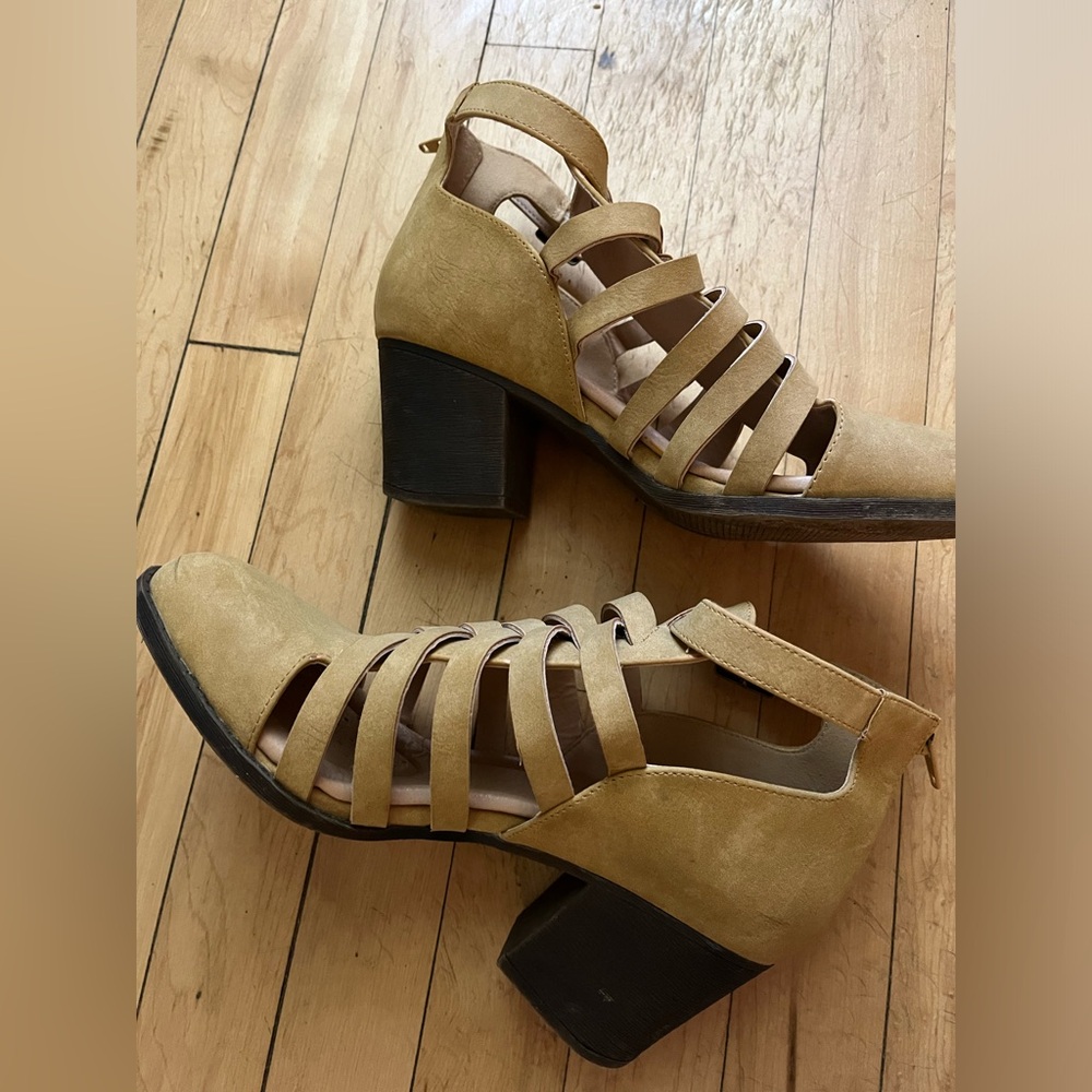 cutout heeled booties